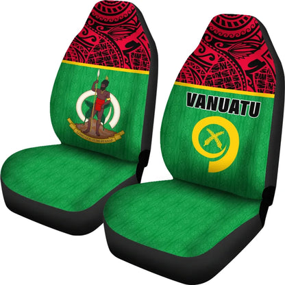Vanuatu Car Seat Covers - Vanuatu Flag Coat Of Arms Melanesian Style