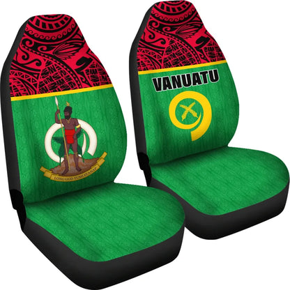 Vanuatu Car Seat Covers - Vanuatu Flag Coat Of Arms Melanesian Style