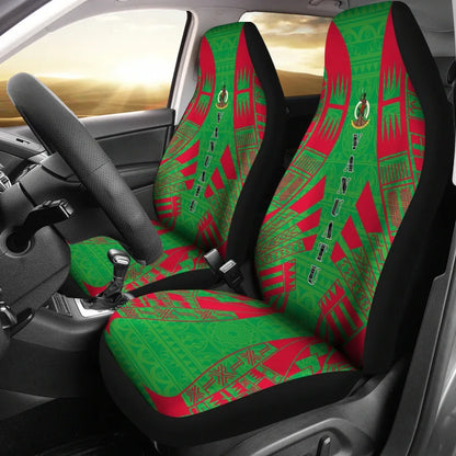 Vanuatu Car Seat Covers - Vanuatu Coat Of Arms Polynesian Tattoo Flag
