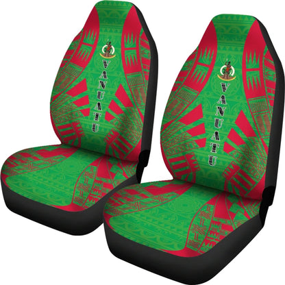 Vanuatu Car Seat Covers - Vanuatu Coat Of Arms Polynesian Tattoo Flag