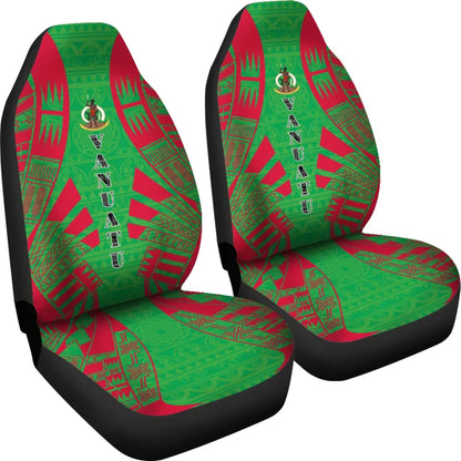 Vanuatu Car Seat Covers - Vanuatu Coat Of Arms Polynesian Tattoo Flag