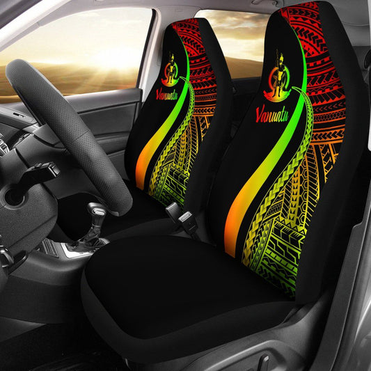 Vanuatu Car Seat Covers - Reggae Polynesian Tentacle Tribal Pattern