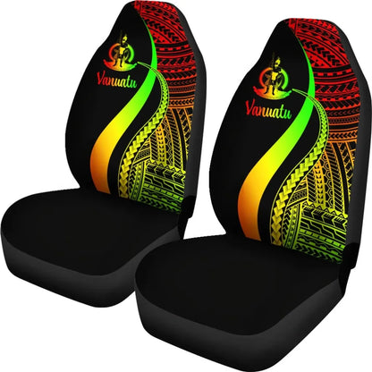 Vanuatu Car Seat Covers - Reggae Polynesian Tentacle Tribal Pattern