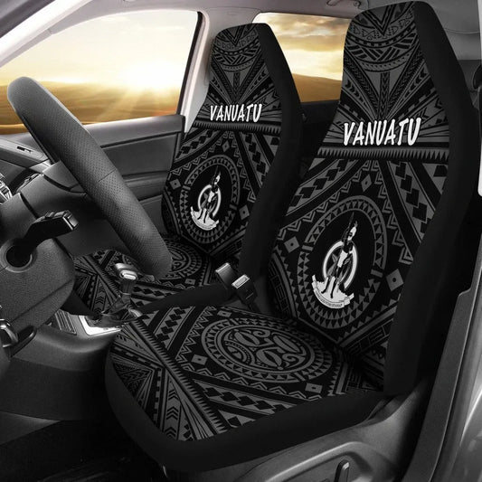Vanuatu Car Seat Covers  - Vanuatu Seal With Polynesian Tattoo Style
