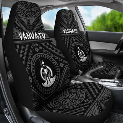 Vanuatu Car Seat Covers  - Vanuatu Seal With Polynesian Tattoo Style