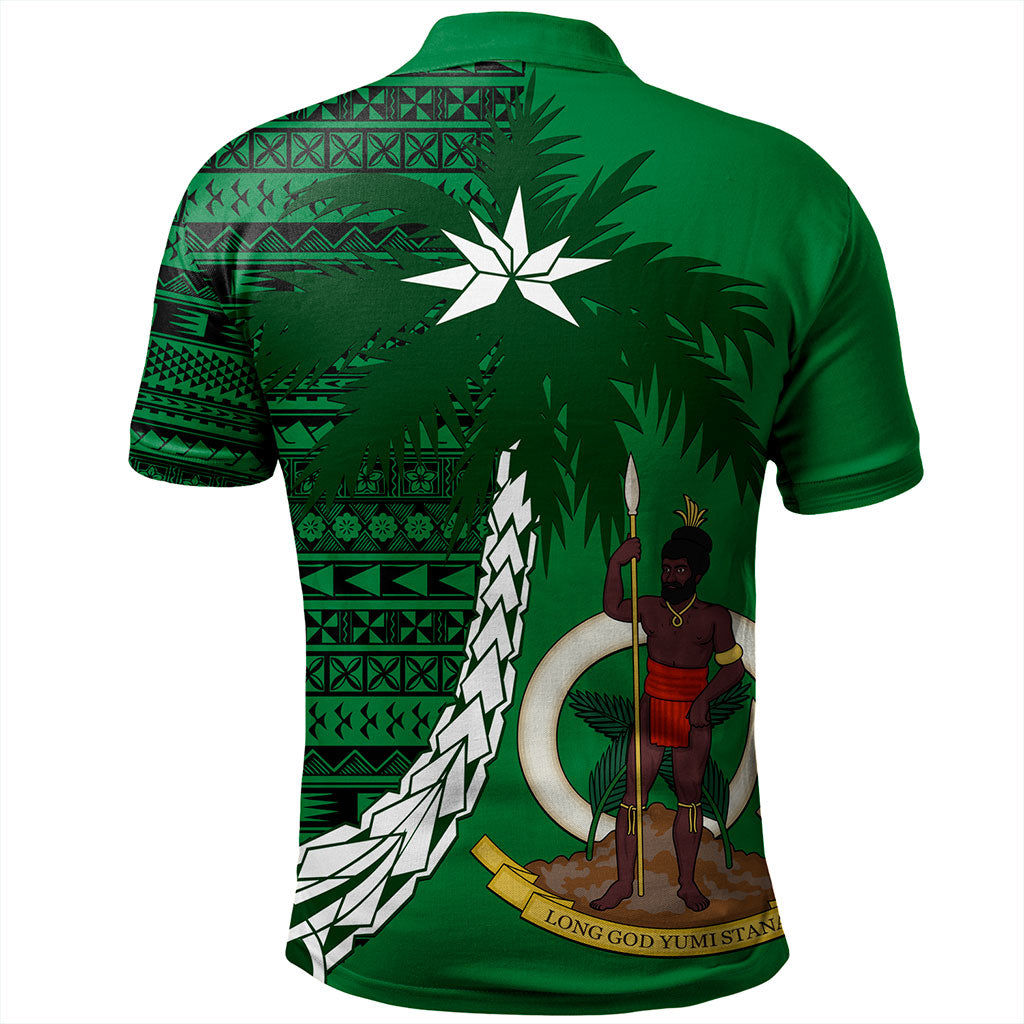 Vanuatu Polo Shirt Coat Of Arms Tree Coconut