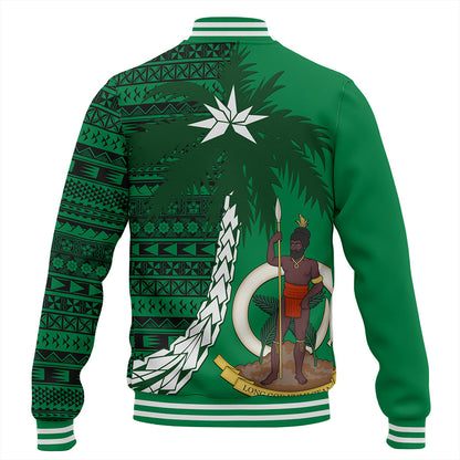 Vanuatu Baseball Jacket Coat Of Arms Tree Coconut