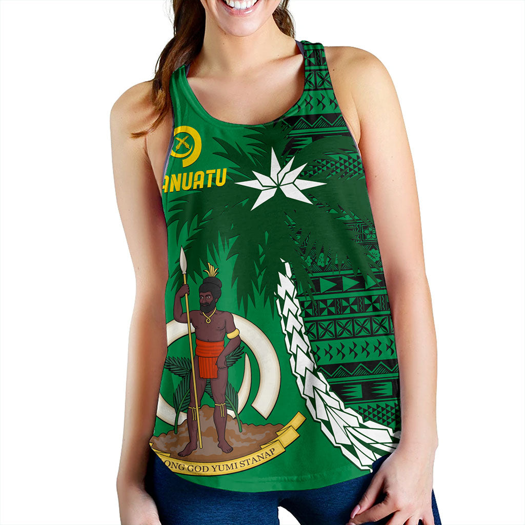 Vanuatu Women Tank Coat Of Arms Tree Coconut