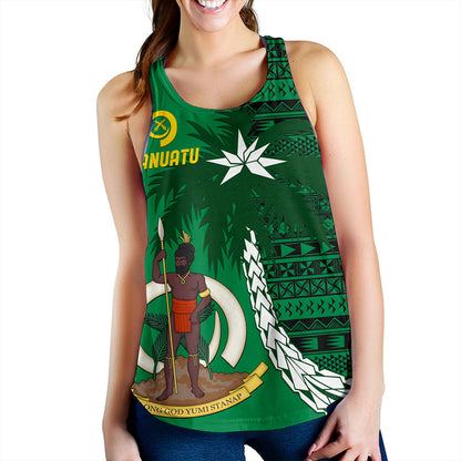 Vanuatu Women Tank Coat Of Arms Tree Coconut