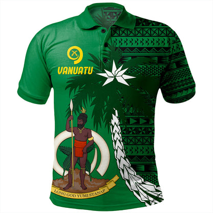 Vanuatu Polo Shirt Coat Of Arms Tree Coconut