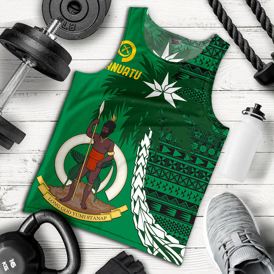 Vanuatu Tank Top Coat Of Arms Tree Coconut