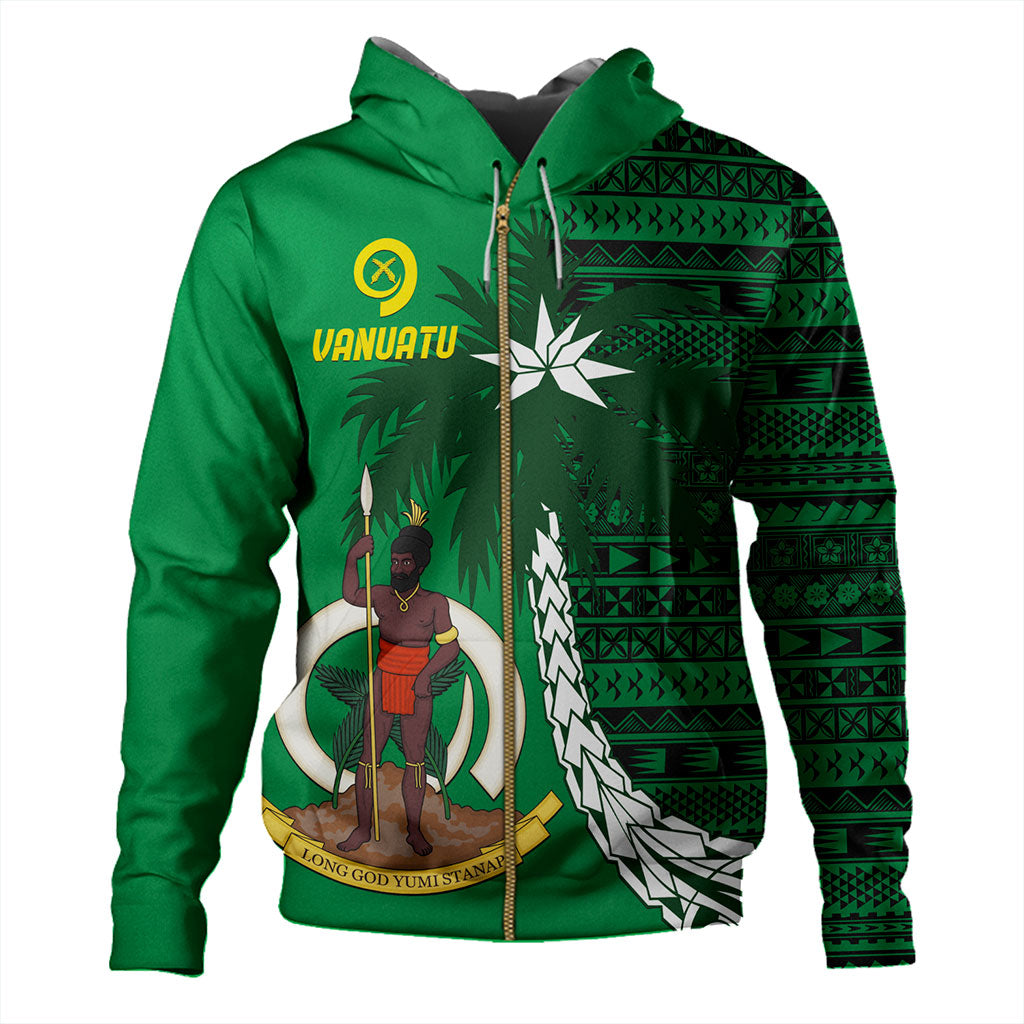 Vanuatu Hoodie Coat Of Arms Tree Coconut
