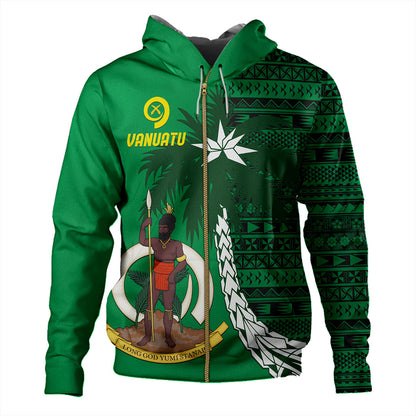 Vanuatu Hoodie Coat Of Arms Tree Coconut