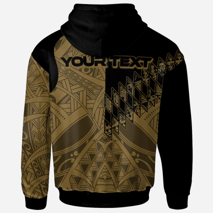 Vanuatu Custom Personalised Hoodie - Gold Color Symmetry Style