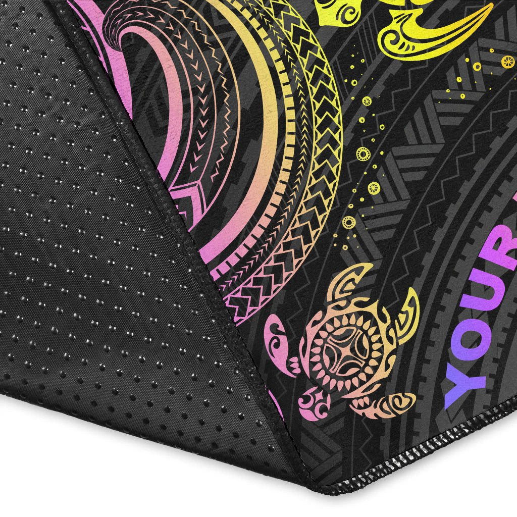 Vanuatu Custom Personalised Area Rug - Pink Turtle