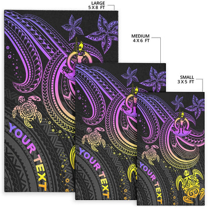 Vanuatu Custom Personalised Area Rug - Pink Turtle