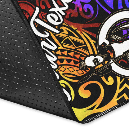 Vanuatu Custom Personalised Area Rug - Rainbow Polynesian Pattern