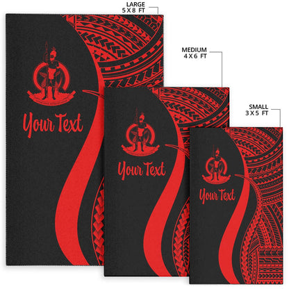 Vanuatu Custom Personalised Area Rug - Red Polynesian Tentacle Tribal Pattern