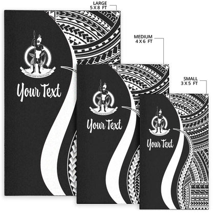 Vanuatu Custom Personalised Area Rug - White Polynesian Tentacle Tribal Pattern