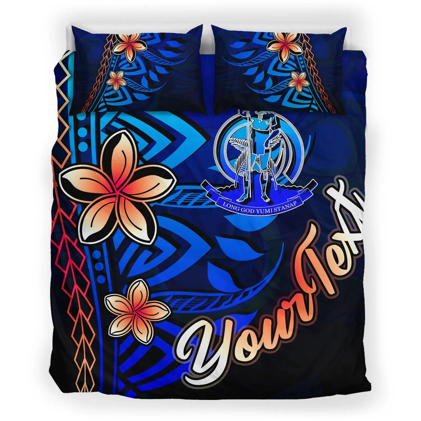 Vanuatu Custom Personalised Bedding Set - Vintage Tribal Mountain