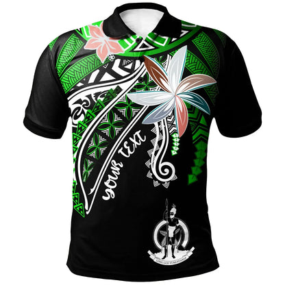 Vanuatu  Custom Personalised Polo Shirt - Fanciful Forest Green Color