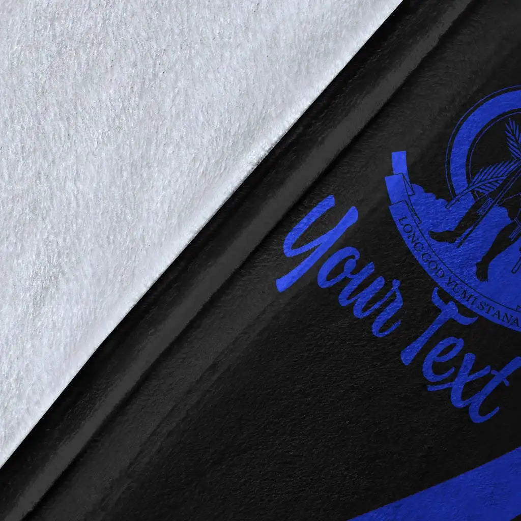 Vanuatu Custom Personalised Premium Blanket - Blue Polynesian Tentacle Tribal Pattern