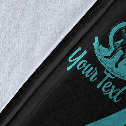 Vanuatu Custom Personalised Premium Blanket - Turquoise Polynesian Tentacle Tribal Pattern