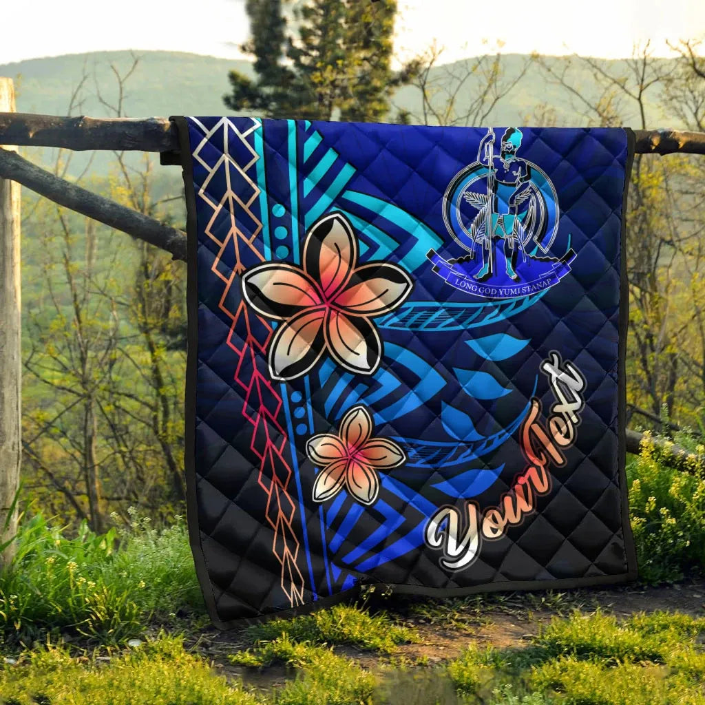 Vanuatu Custom Personalised Premium Quilt - Vintage Tribal Mountain