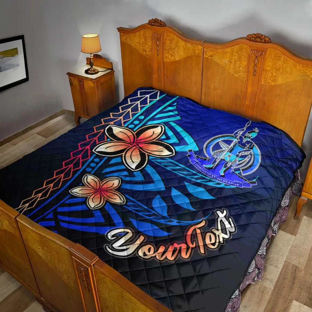 Vanuatu Custom Personalised Premium Quilt - Vintage Tribal Mountain