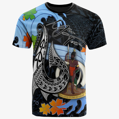 Vanuatu Custom Personalised T-Shirt - Fish Hooks And Wave