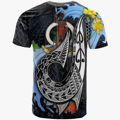 Vanuatu Custom Personalised T-Shirt - Fish Hooks And Wave
