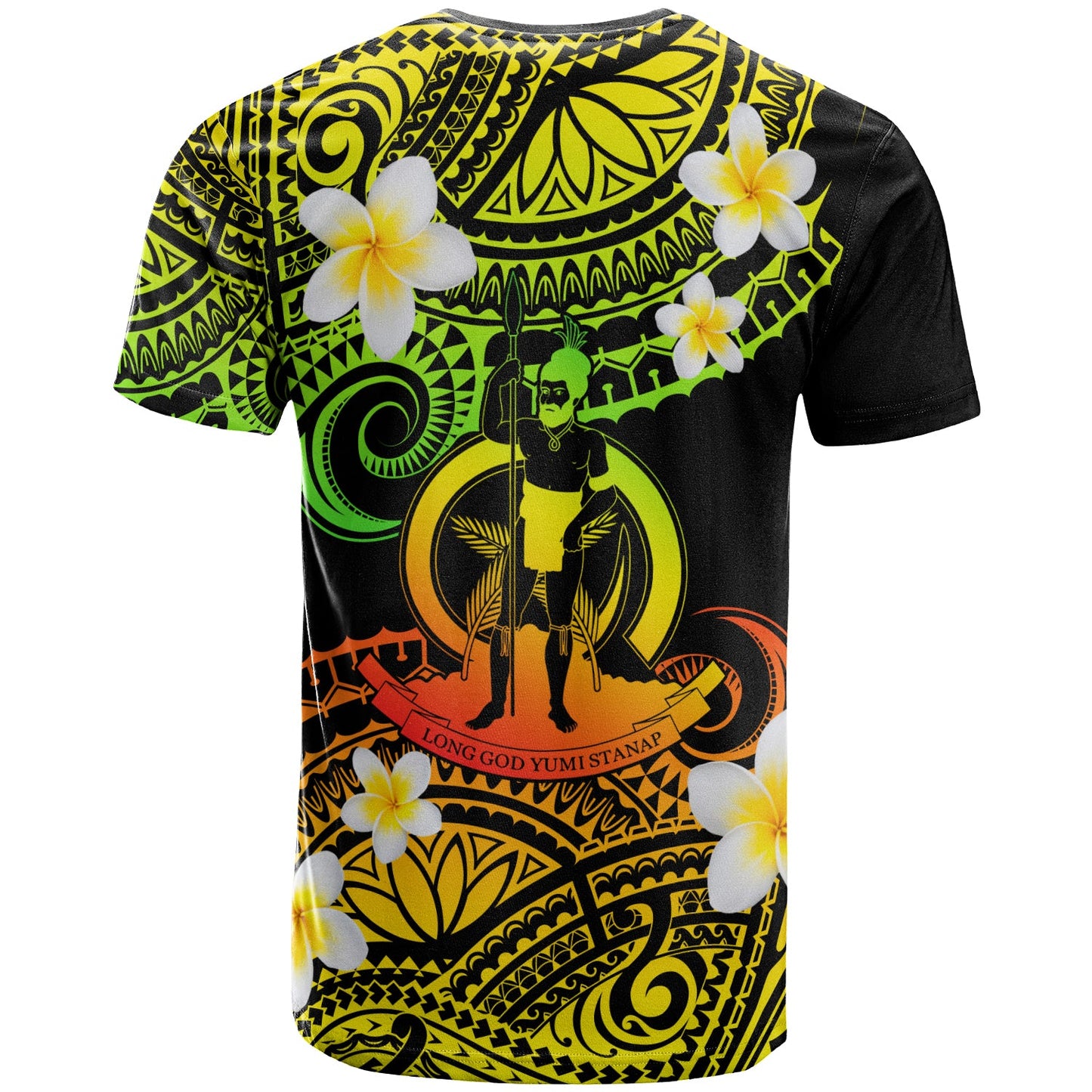 Vanuatu Custom Personalised T-Shirt - Plumeria Polynesian Vibe Reggae
