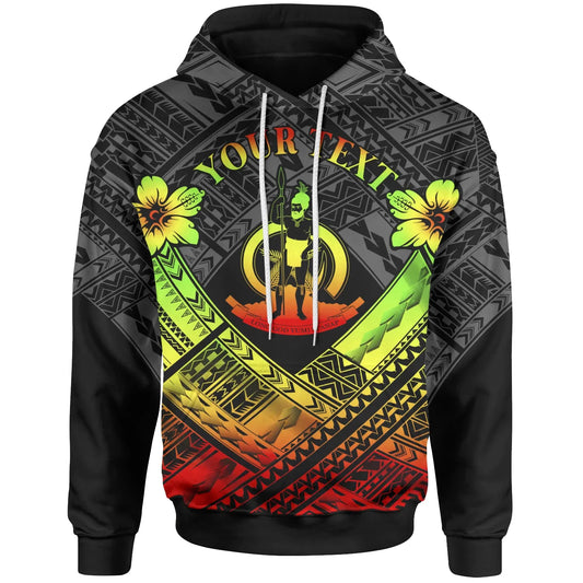 Vanuatu Custom Personalised Polynesian Hoodie - Vanuatu Reggae Seal Camisole Hibiscus Style