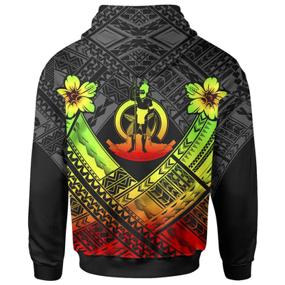 Vanuatu Custom Personalised Polynesian Hoodie - Vanuatu Reggae Seal Camisole Hibiscus Style