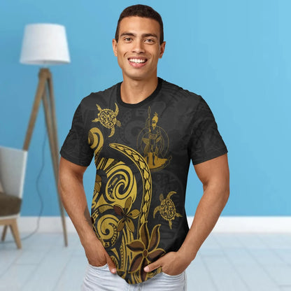 Nauru Custom Personalised T- Shirt - Nauru Strong Fire Pattern Gold