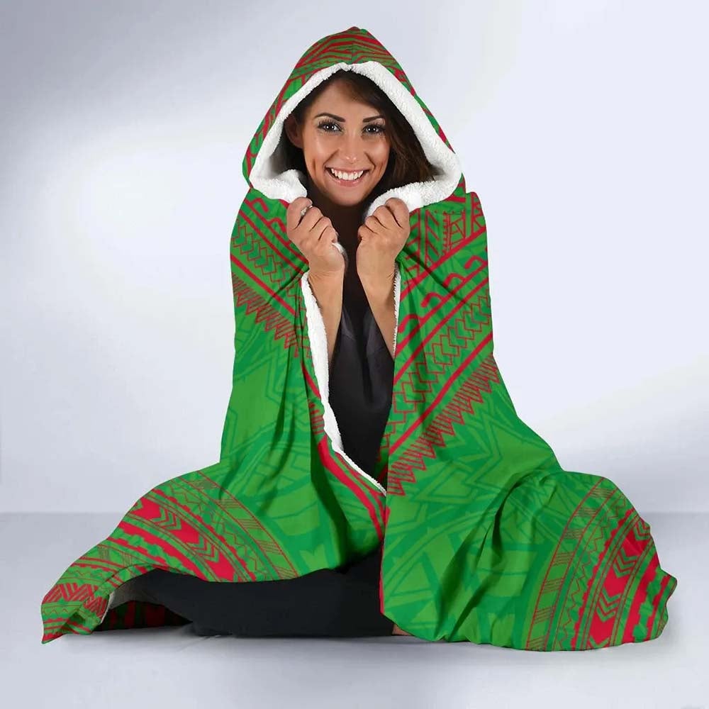 Vanuatu Flag Polynesian Chief Hooded Blanket