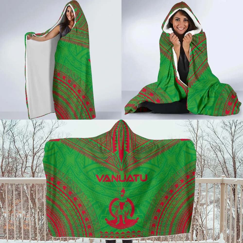 Vanuatu Flag Polynesian Chief Hooded Blanket