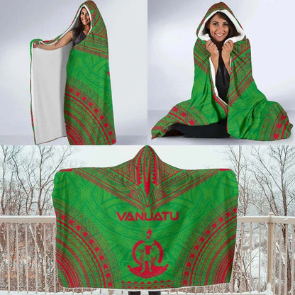 Vanuatu Flag Polynesian Chief Hooded Blanket