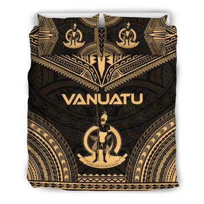 Vanuatu Polynesian Chief Duvet Cover Set - Gold Version