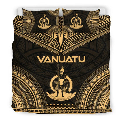 Vanuatu Polynesian Chief Duvet Cover Set - Gold Version