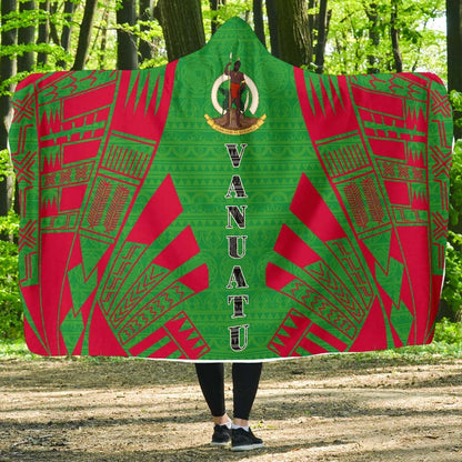 Vanuatu Hooded Blanket - Polynesian Tattoo Flag