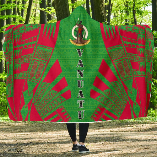Vanuatu Hooded Blanket - Polynesian Tattoo Flag
