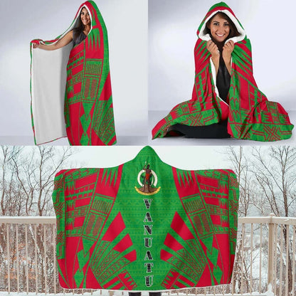 Vanuatu Hooded Blanket - Polynesian Tattoo Flag