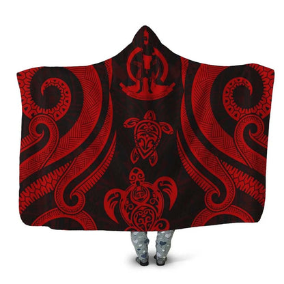 Vanuatu Hooded Blanket - Red Tentacle Turtle