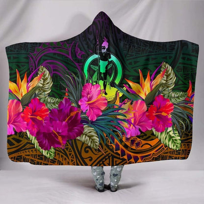 Vanuatu Hooded Blanket - Summer Hibiscus