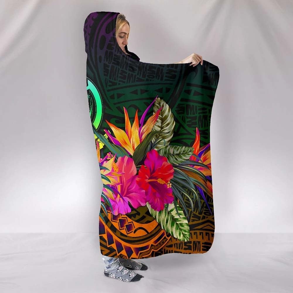 Vanuatu Hooded Blanket - Summer Hibiscus
