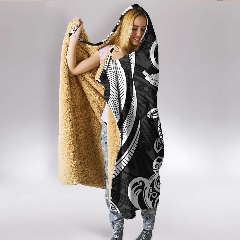 Vanuatu Hooded Blanket - White Tentacle Turtle