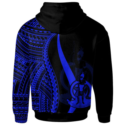 Vanuatu Hoodie Blue - Tentacle Tribal Pattern