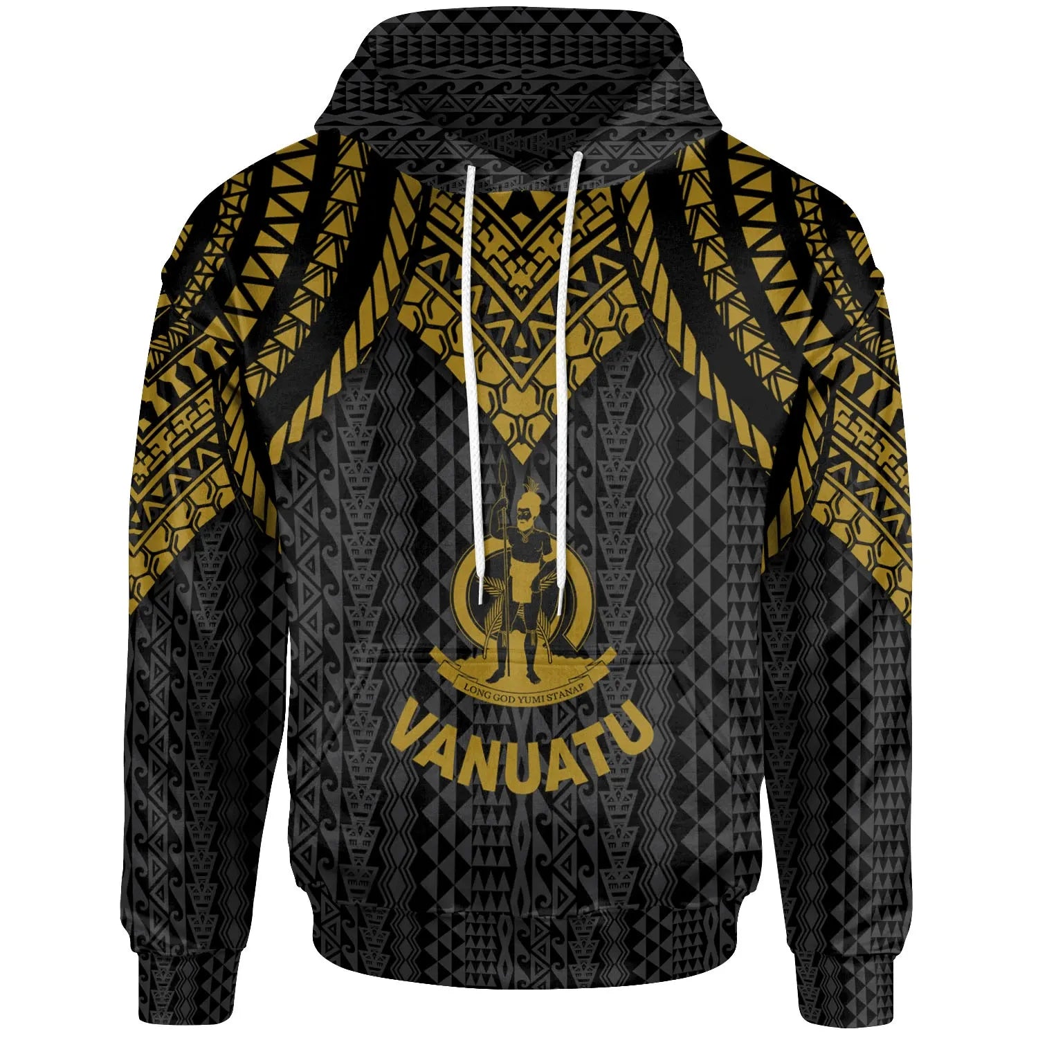 Vanuatu Hoodie - Polynesian Armor Style Gold