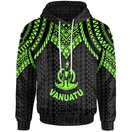 Vanuatu Hoodie - Polynesian Armor Style Green